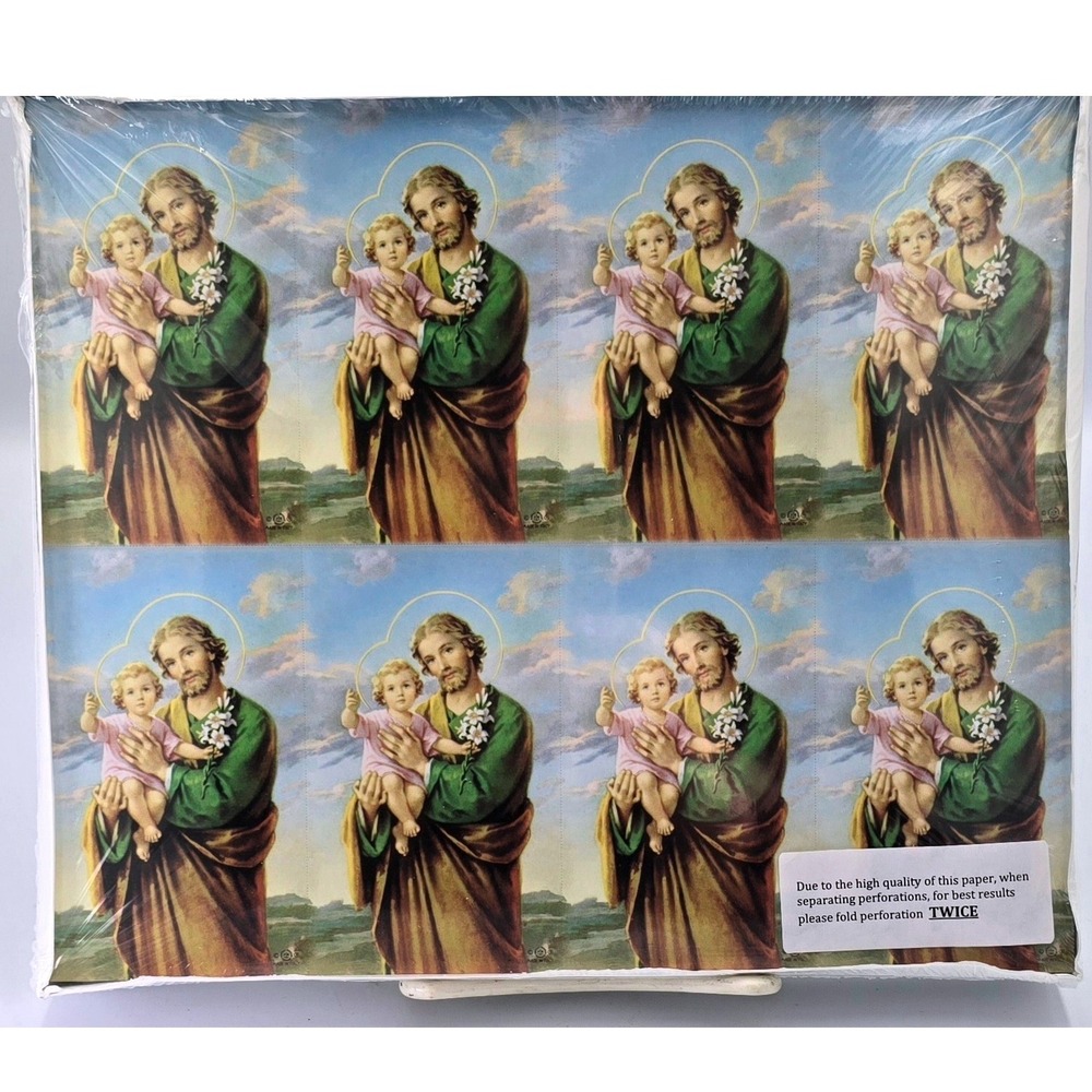 St Joseph 8-Up Prayer Card Sheets Laser Printer Ready Bonella Line Box 125 ct.